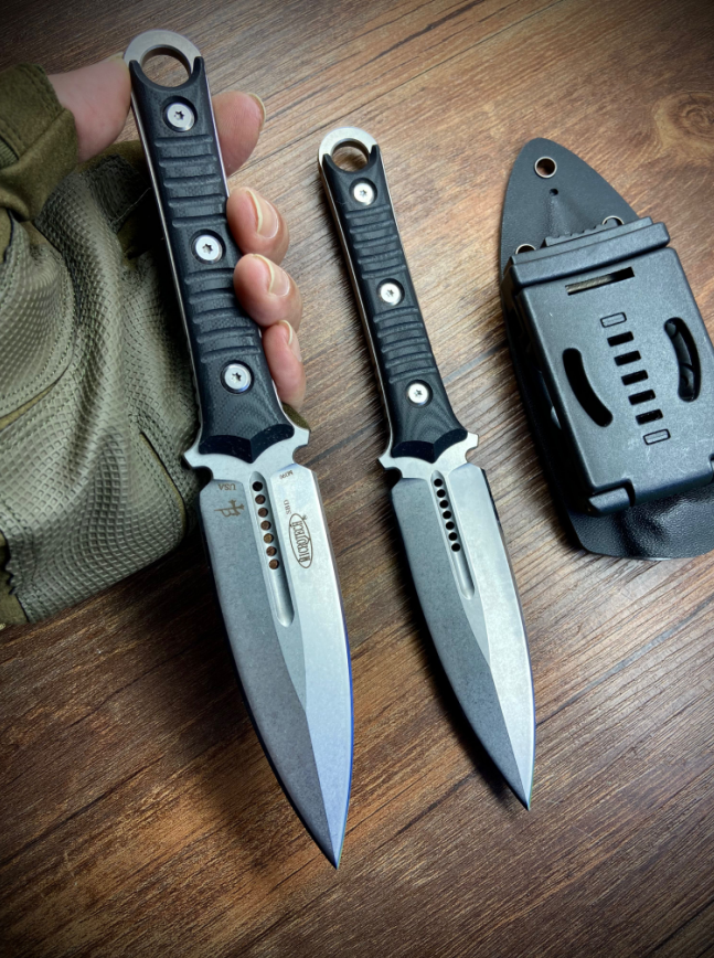 9'' New DoubleEdge M390 Blade G10 Handle Tactics Boot Dagger Hunting Knife VTH59