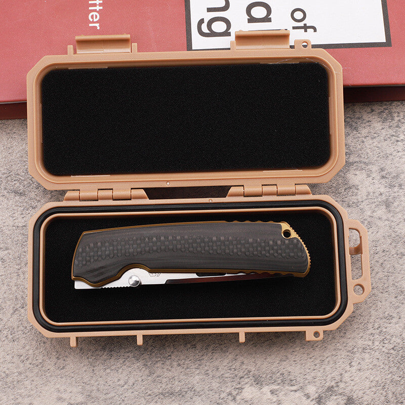 8''New VG10 Blade TC4 Inlay Carbon Fiber Handle CampingFolding Knife VTF189