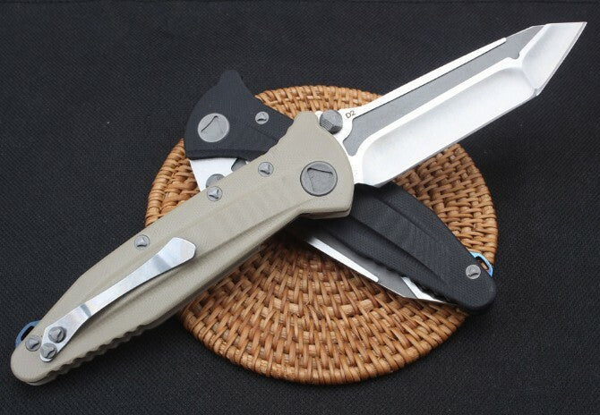 9" New Manual Folding Knife D2 Blade G10 Handle Line Lock Pocket Knife DF137