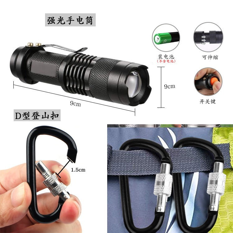 Outdoor Survival Kit — Multi-Tool Card, Spork, Paracord Bracelet & Emergency Blanket
