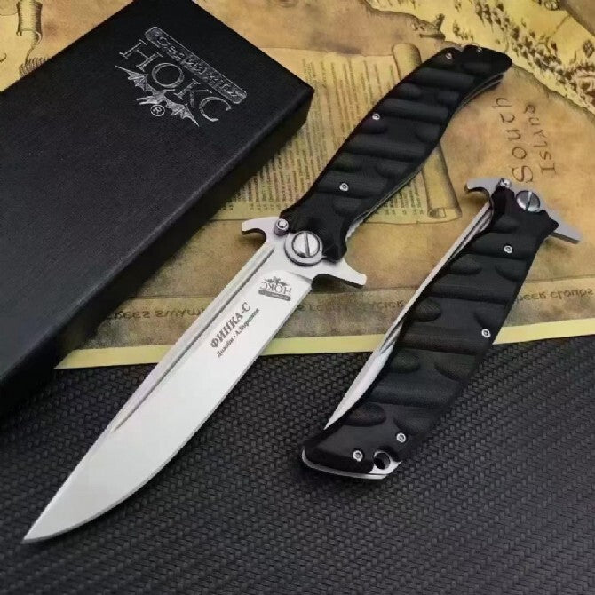 DF40 D2 Steel Folding Knife – EDC Pocket Knife with G10 Handle
