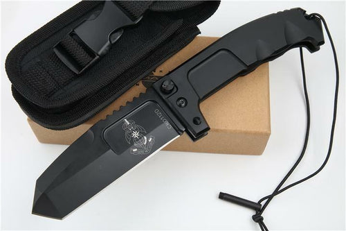 10'' New N690 Steel 5MM Blade T6061 Aluminum Handle Camping Folding Knife VTF08