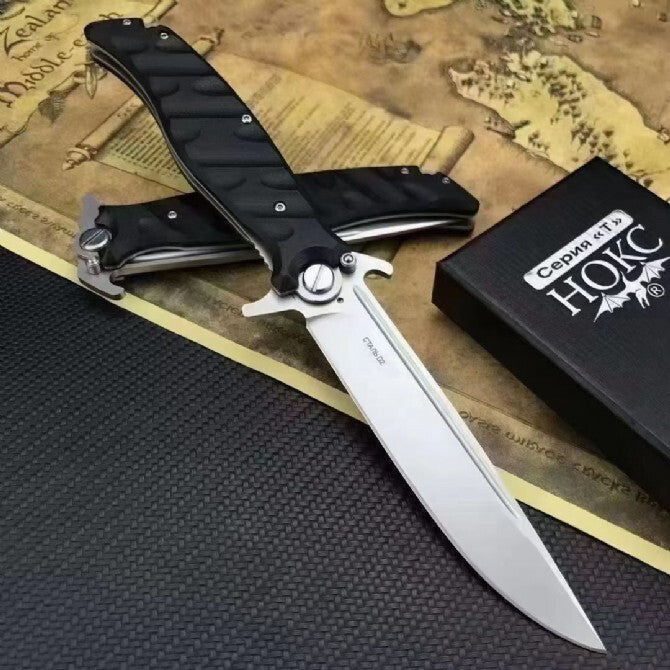 DF40 D2 Steel Folding Knife – EDC Pocket Knife with G10 Handle
