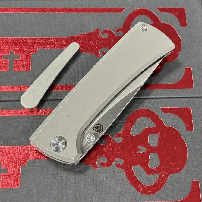 7'' New Folding Knife M390 Blade Full T4C Titanium Handle  Camping Knife VTF95