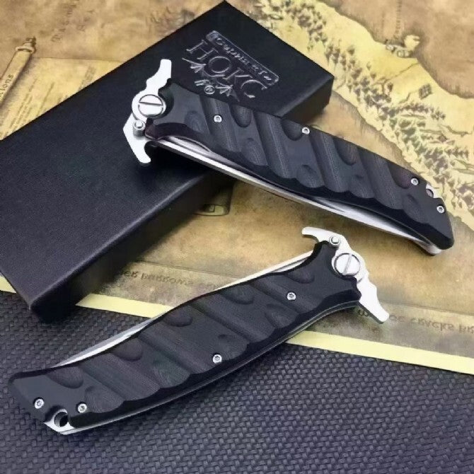 DF40 D2 Steel Folding Knife – EDC Pocket Knife with G10 Handle
