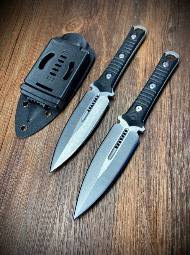 9'' New DoubleEdge M390 Blade G10 Handle Tactics Boot Dagger Hunting Knife VTH59