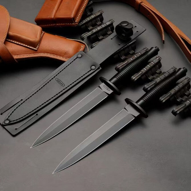 11''New DoubleEdge AUS-10 Blade Steel Handle Tactic Survival Hunting Knife VTH88