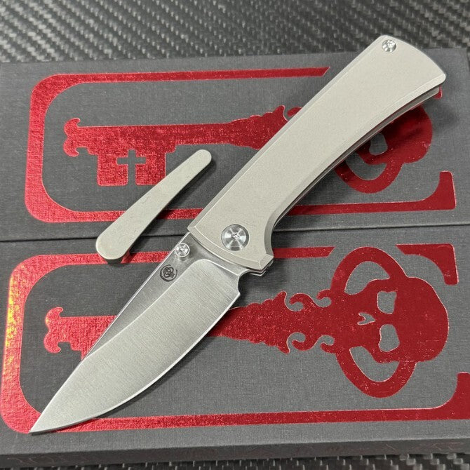 7'' New Folding Knife M390 Blade Full T4C Titanium Handle  Camping Knife VTF95