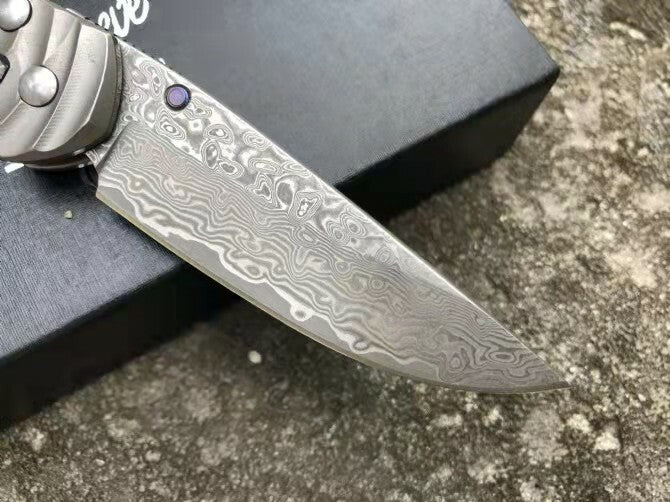 7'' New Damascus Blade Sebenza 21 Style Full T4C Handle Folding Knife DF05M