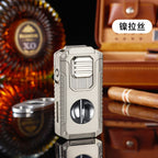 5-in-1 Triple Jet Cigar Lighter with V-Cutter Punch and Draw Tool
