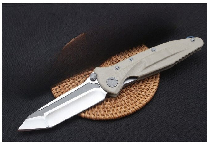 9" New Manual Folding Knife D2 Blade G10 Handle Line Lock Pocket Knife DF137