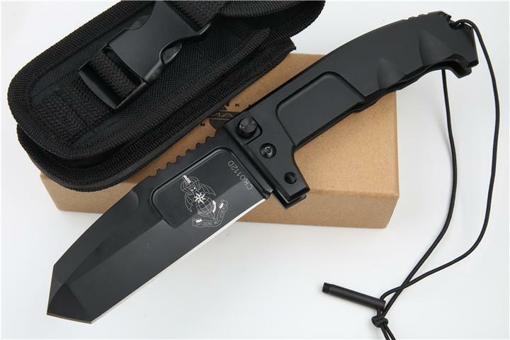 10'' New N690 Steel 5MM Blade T6061 Aluminum Handle Camping Folding Knife VTF08