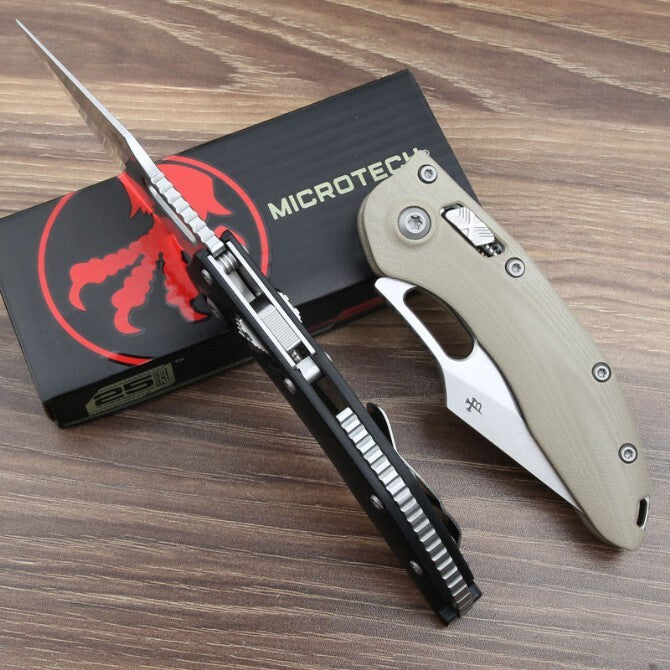 8.5'' New Stone Wash M390 Blade G10 Handle Survival Pocket Folding Knife VTF157