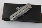 New CNC D2 Blade Sebenza 21 Style Full T4C Titanium Handle  Folding Tool DF23