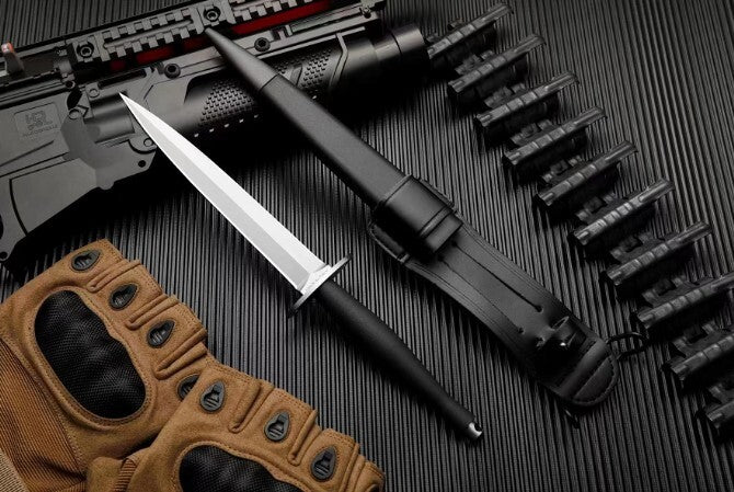 New DoubleEdge N690 Blade GlassFiber Handle Tactics Survival Hunting Knife VTH55
