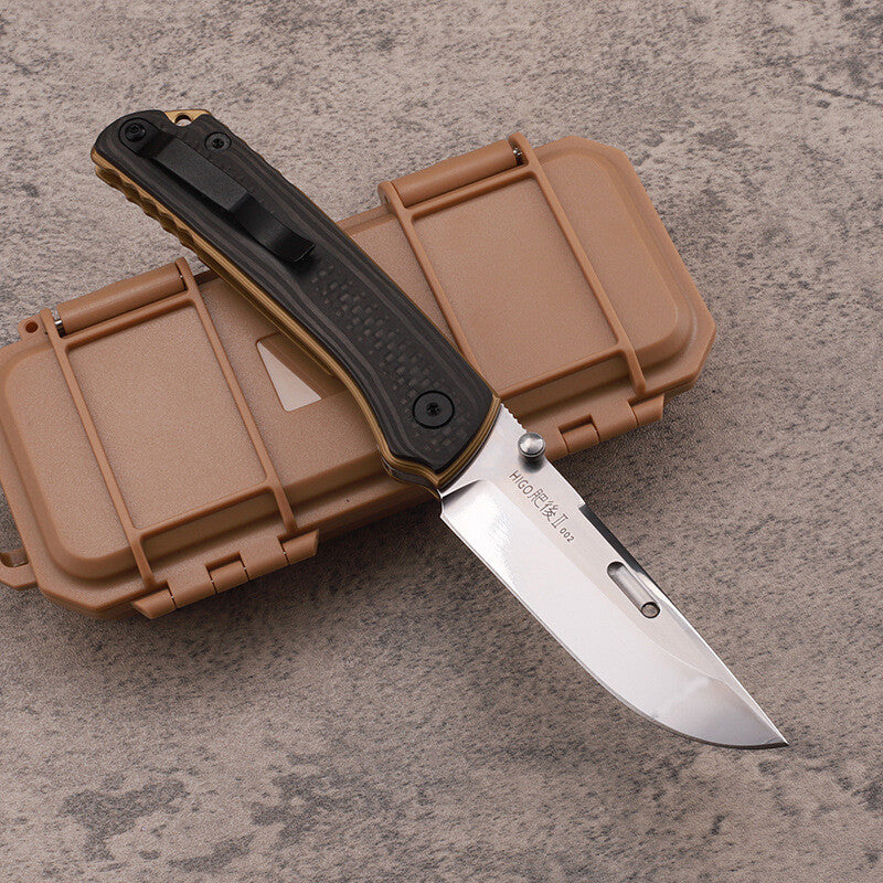 8''New VG10 Blade TC4 Inlay Carbon Fiber Handle CampingFolding Knife VTF189