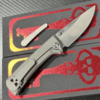 7'' New Folding Tool M390 Blade Full T4C Titanium Handle  Camping Tool VTF95