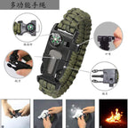 Outdoor Survival Kit — Multi-Tool Card, Spork, Paracord Bracelet & Emergency Blanket