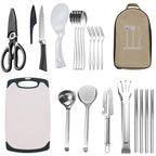 304 Stainless Steel Outdoor Cookware Set — 11-Piece Camping Kitchen Kit