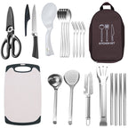 304 Stainless Steel Outdoor Cookware Set — 11-Piece Camping Kitchen Kit