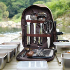 304 Stainless Steel Outdoor Cookware Set — 11-Piece Camping Kitchen Kit