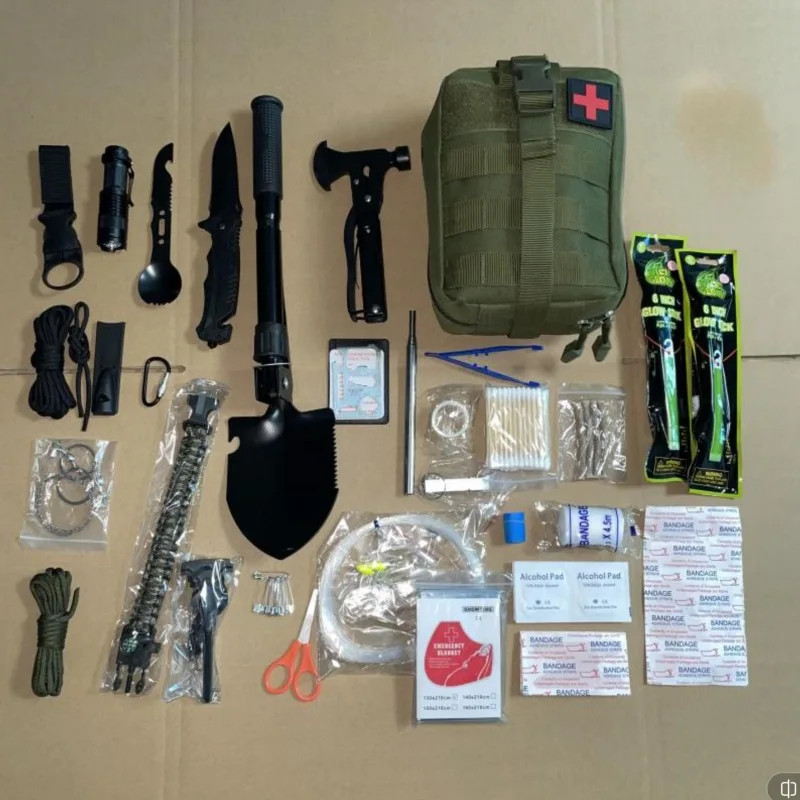 34-Piece Emergency Survival Kit – Outdoor Tactical Gear Bag
