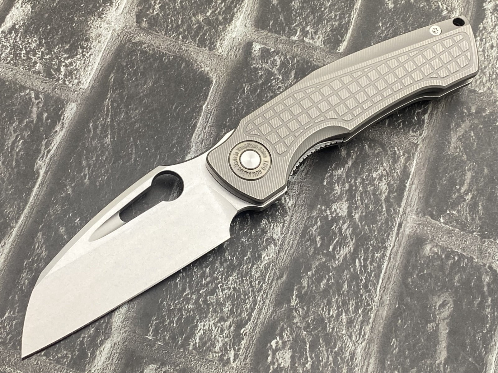 Twosun TS559 Titanium Folding Knife – 14C28N Stonewash Blade