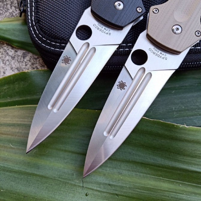 Folding Pocket Knife D2 Steel Blade G10 Handle Ball Bearing System EDC Knife C125GP