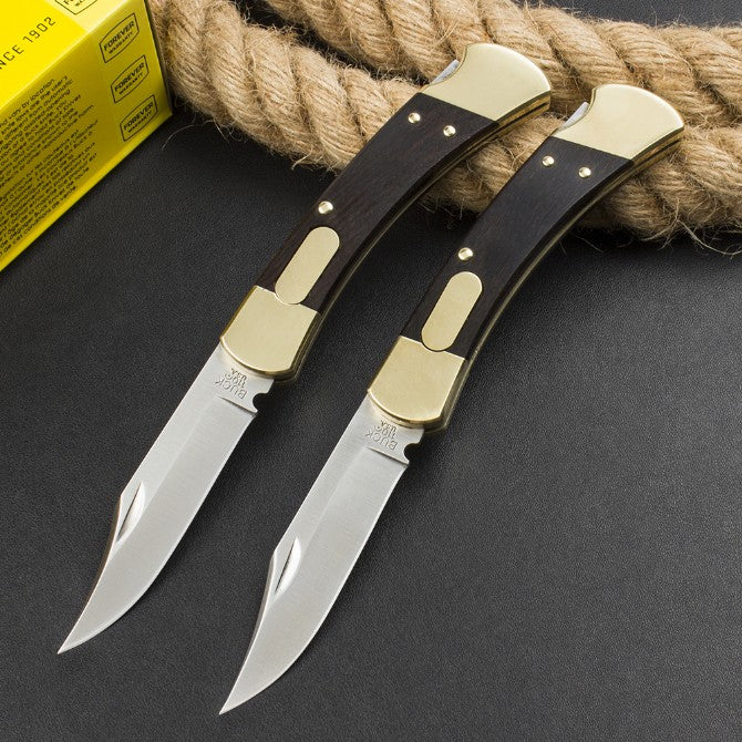 7.5‘’ New 440C Blade Wood Handle Back Lock Folding Pocket Tool VTF112
