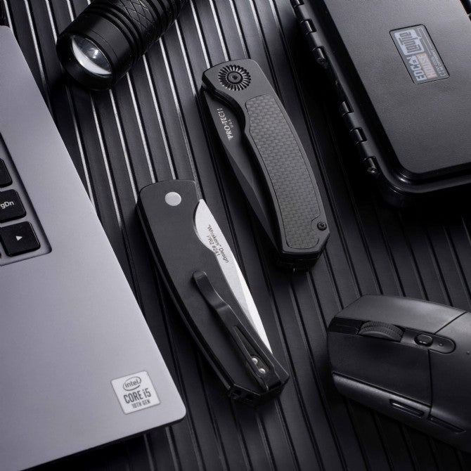 PROTECH Magic BR-2 | 154CM Steel Side-Opening Tool | Carbon Fiber & Aircraft Aluminum Handle