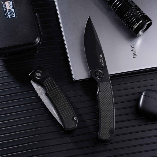 PROTECH Magic BR-2 | 154CM Steel Side-Opening Tool | Carbon Fiber & Aircraft Aluminum Handle