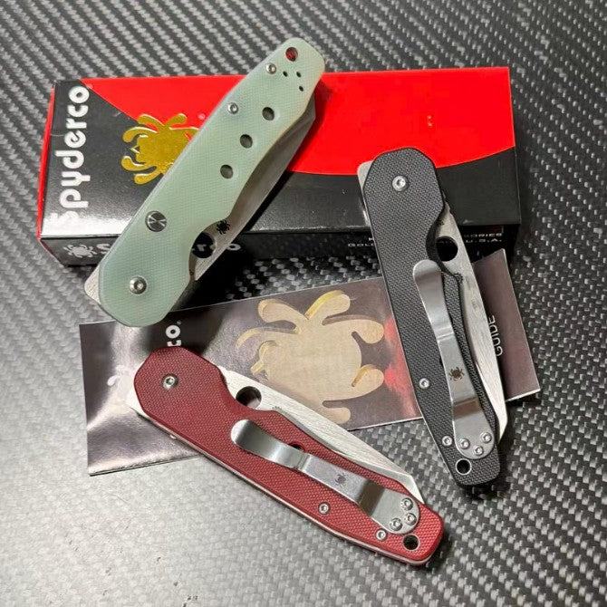 Folding Pocket Knife 9Cr18MoV Blade G10 Handle 59HRC EDC Camping Knife C240