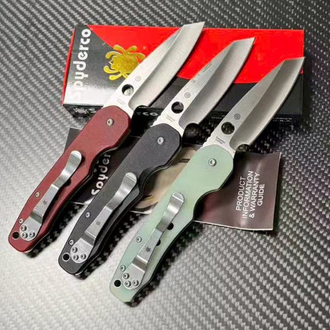 Folding Pocket Knife 9Cr18MoV Blade G10 Handle 59HRC EDC Camping Knife C240
