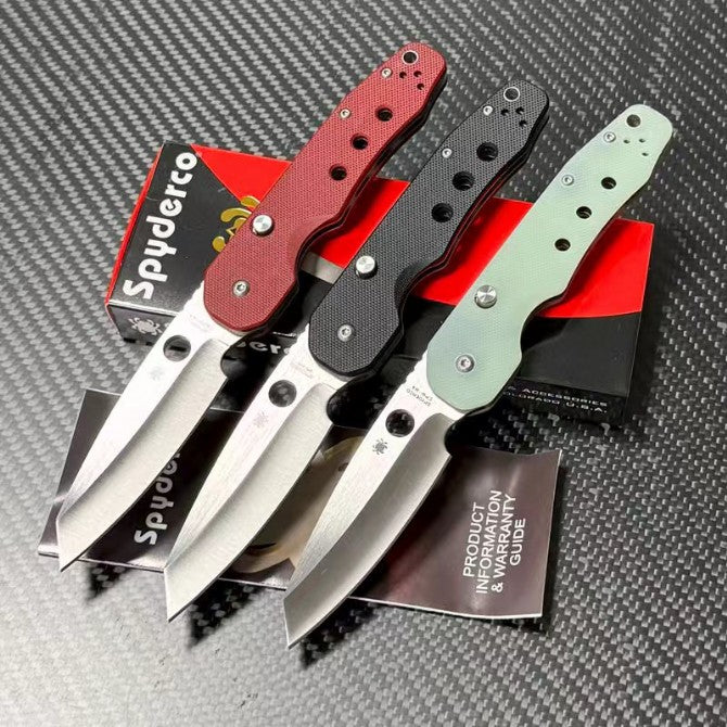 Folding Pocket Knife 9Cr18MoV Blade G10 Handle 59HRC EDC Camping Knife C240