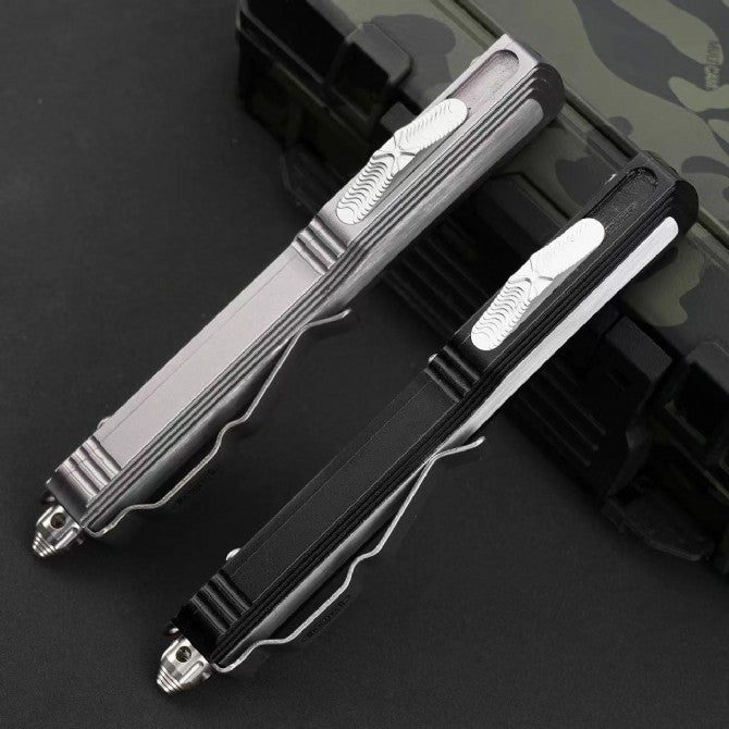 CNC Tactical OTF Knife – Button Lock, Anodized Aluminum Handle
