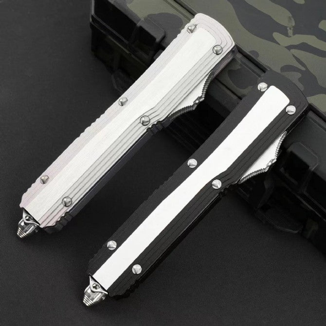 CNC Tactical OTF Knife – Button Lock, Anodized Aluminum Handle