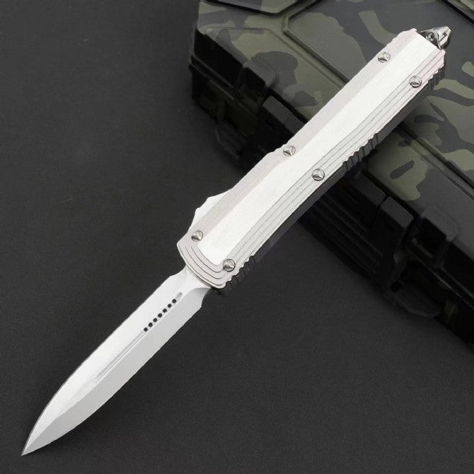 CNC Tactical OTF Knife – Button Lock, Anodized Aluminum Handle