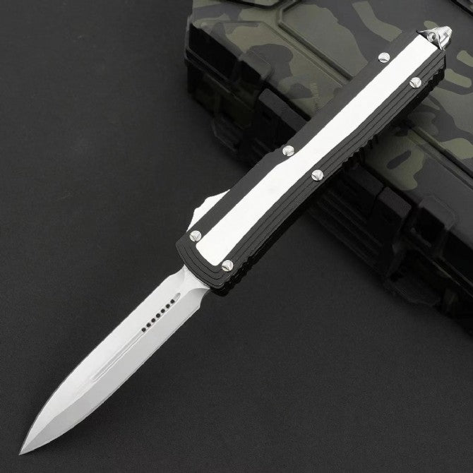 CNC Tactical OTF Knife – Button Lock, Anodized Aluminum Handle