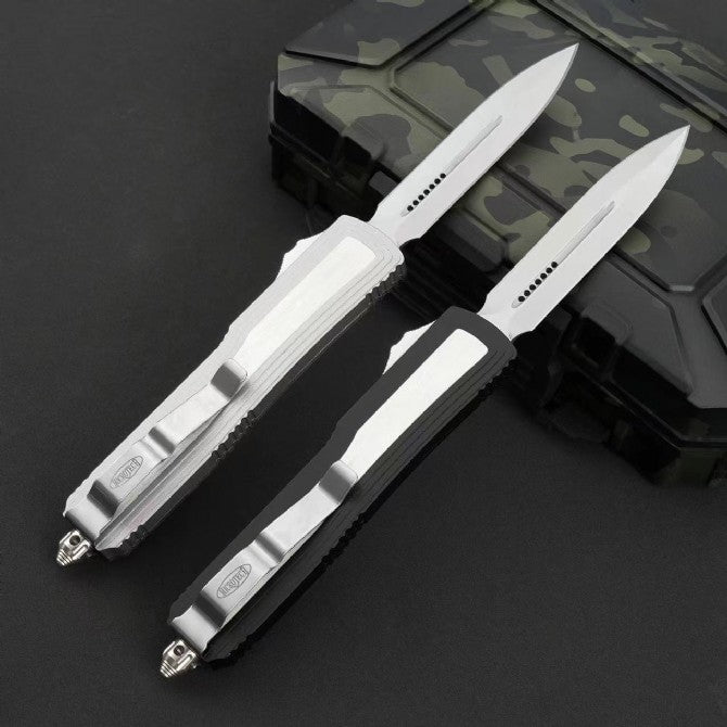 CNC Tactical OTF Knife – Button Lock, Anodized Aluminum Handle