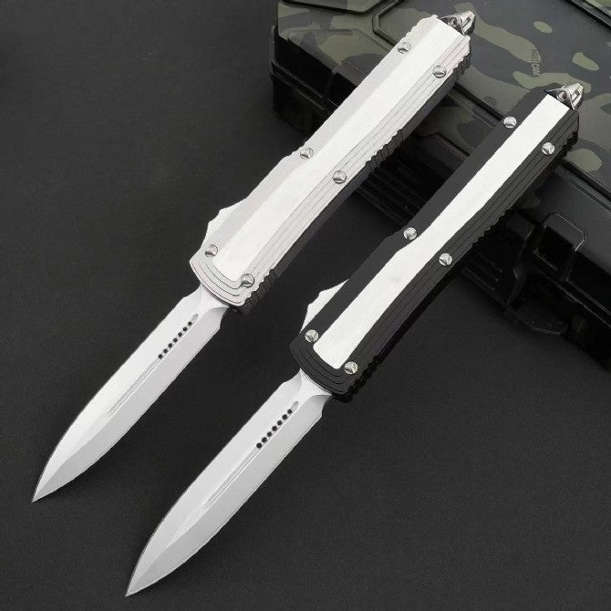 CNC Tactical OTF Knife – Button Lock, Anodized Aluminum Handle