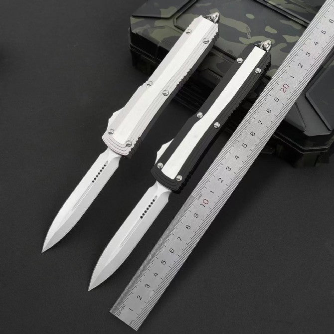 CNC Tactical OTF Knife – Button Lock, Anodized Aluminum Handle