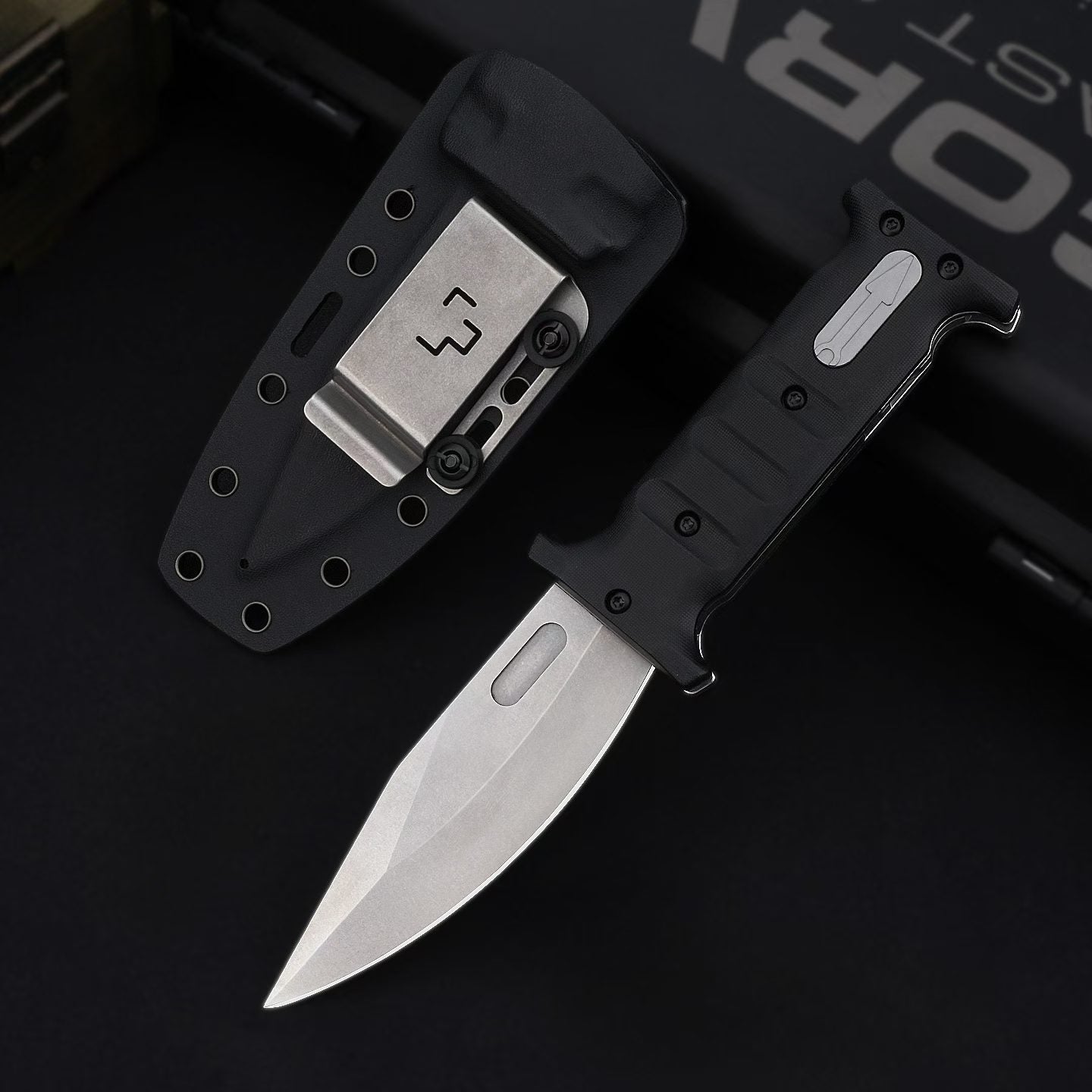 12.5'' D2 Fixed Blade TPE Handle Collection Unique Design Extension Tools Hunting VTH35