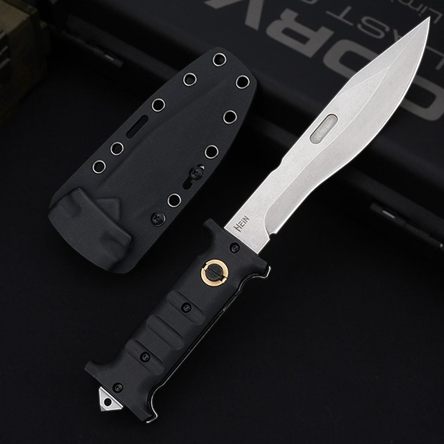 12.5'' D2 Fixed Blade TPE Handle Collection Unique Design Extension Tools Hunting VTH35
