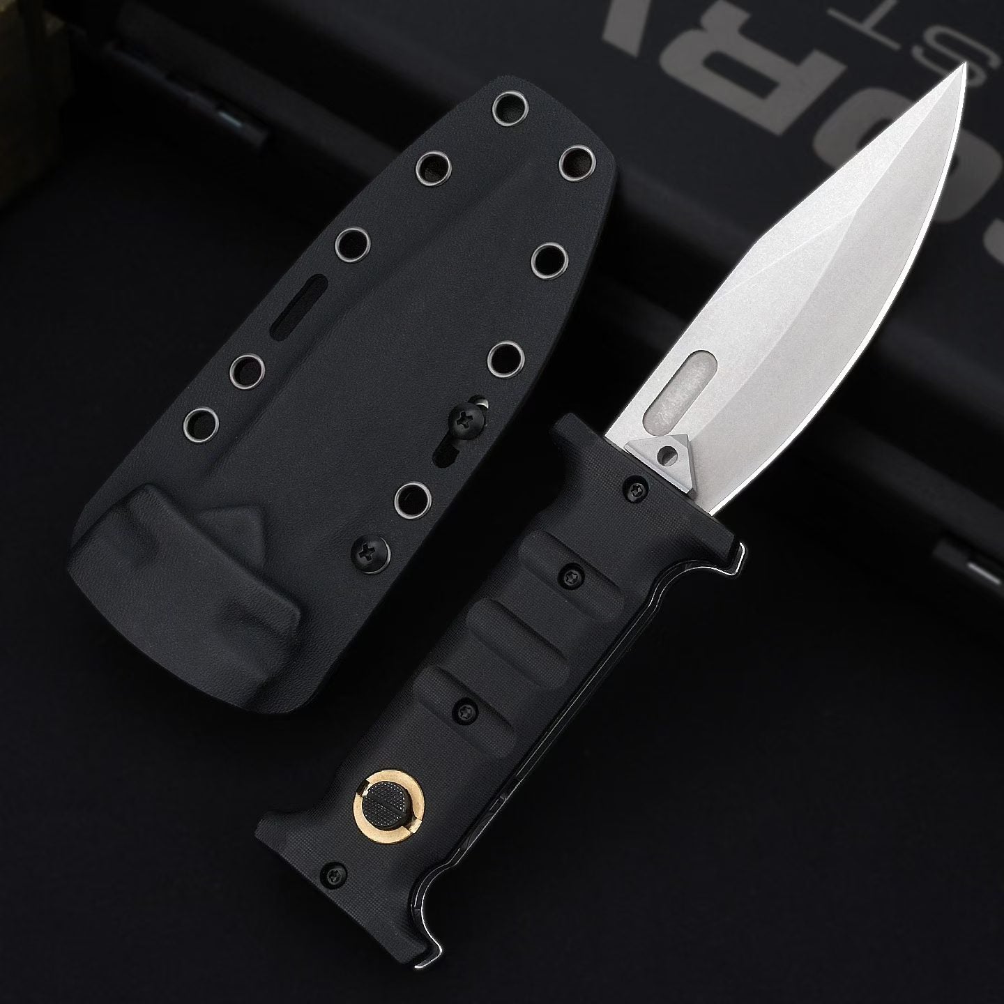12.5'' D2 Fixed Blade TPE Handle Collection Unique Design Extension Tools Hunting VTH35