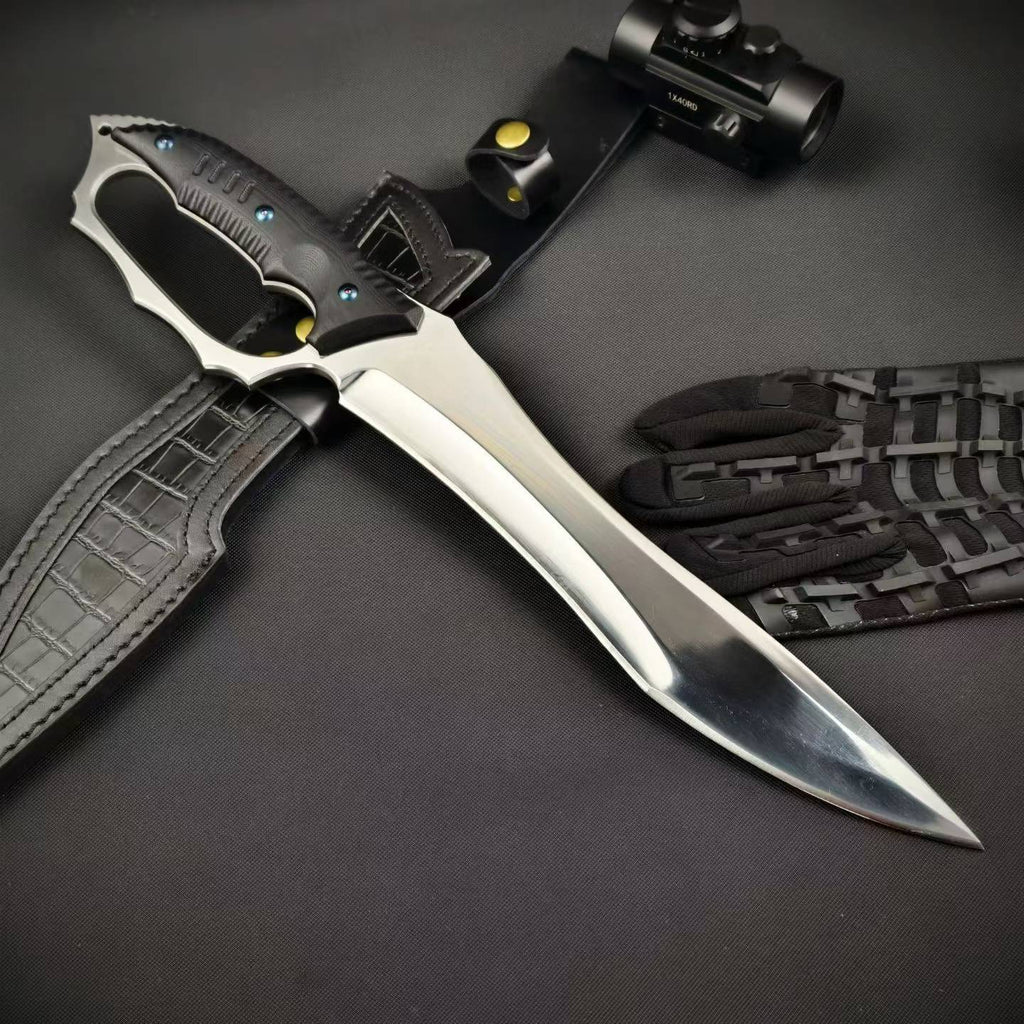 18'' New Fix Knife AUS-8 Stell Blade G10 Handle Camping Hunting Knife