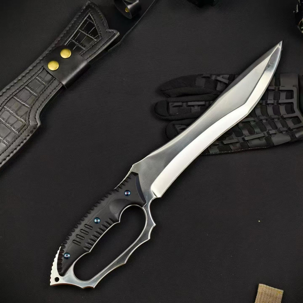 18'' New Fix Knife AUS-8 Stell Blade G10 Handle Camping Hunting Knife