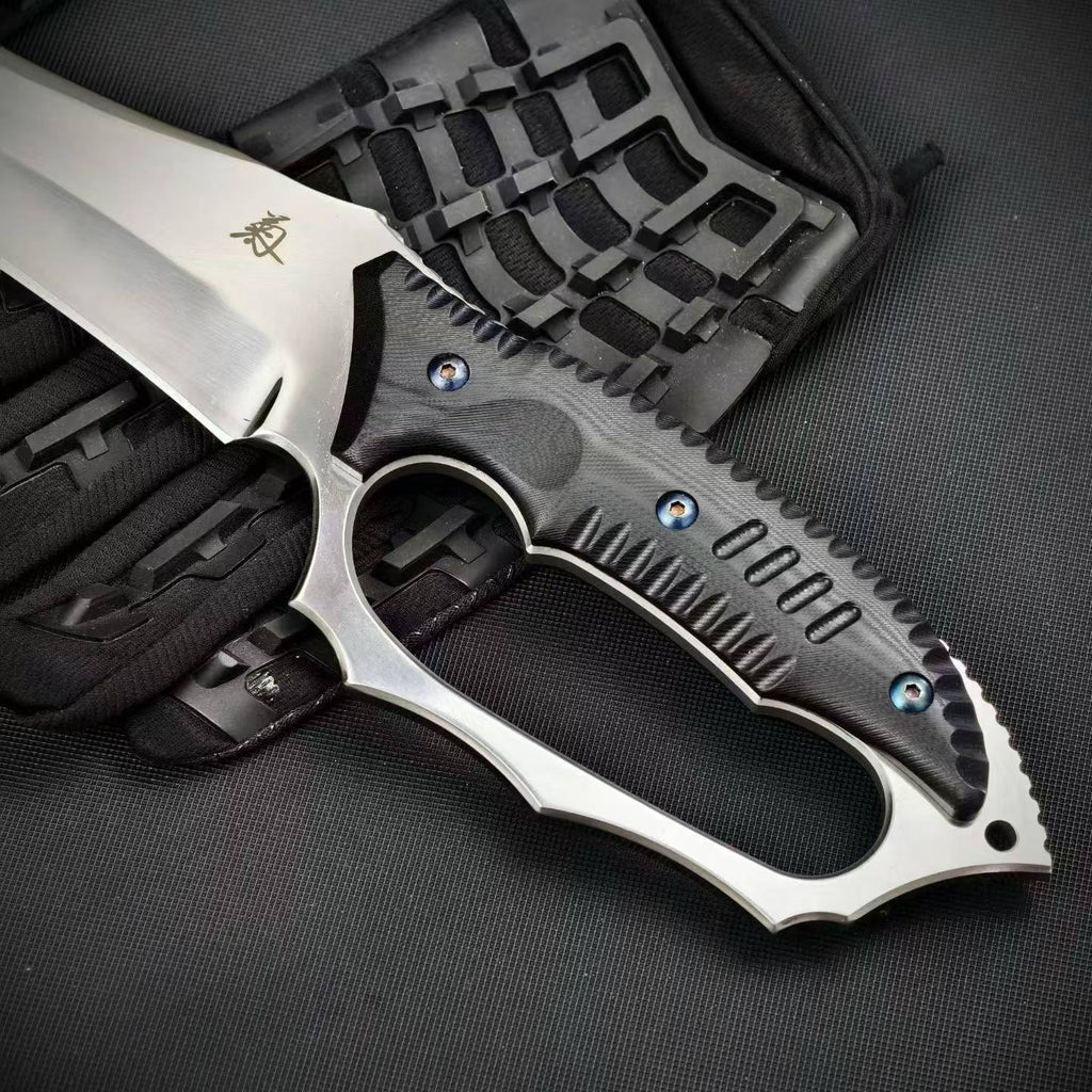 18'' New Fix Knife AUS-8 Stell Blade G10 Handle Camping Hunting Knife