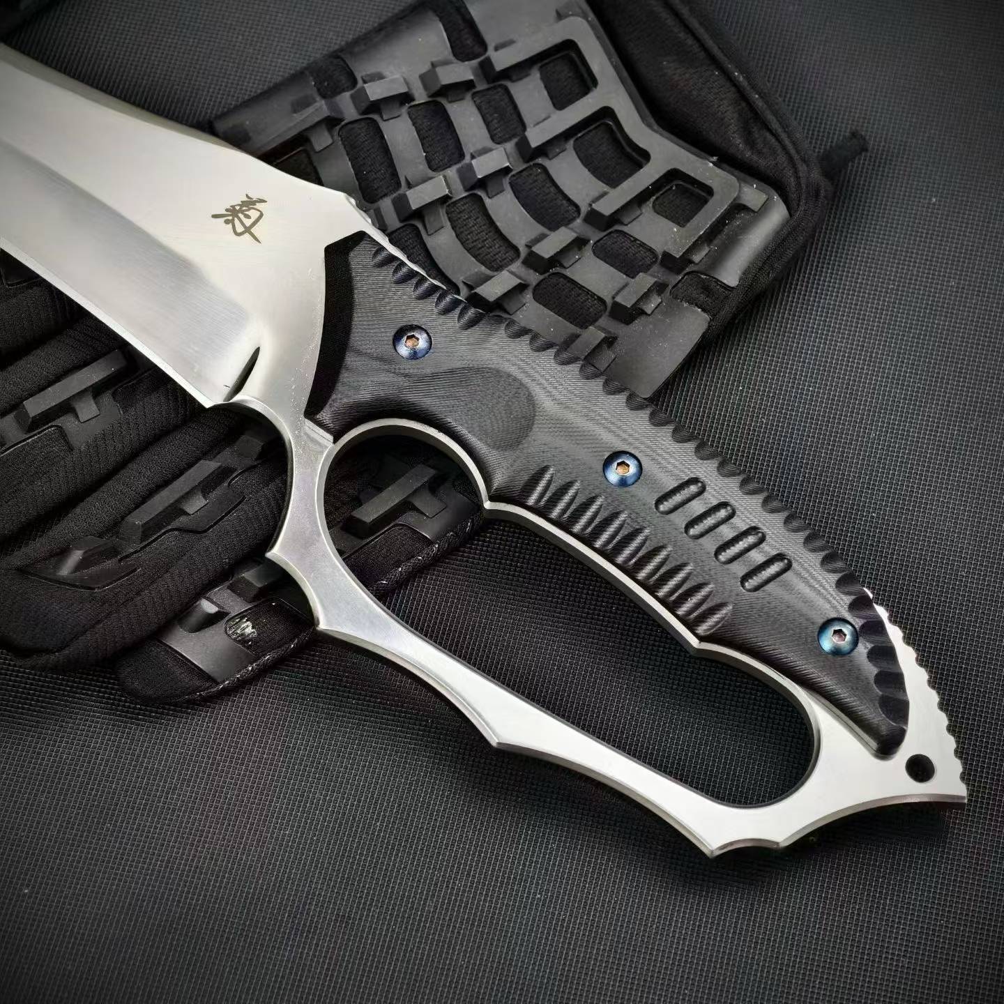 18'' New Fix Knife AUS-8 Stell Blade G10 Handle Camping Hunting Knife