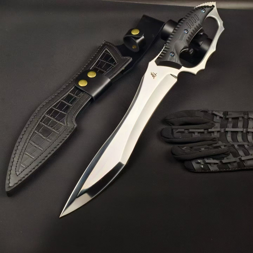 18'' New Fix Knife AUS-8 Stell Blade G10 Handle Camping Hunting Knife