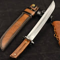 19'' New Fix Knife AUS-10 Stell Blade Sandalwood Handle Camping  Hunting Knife